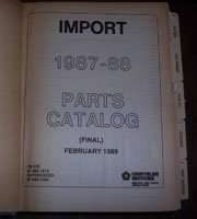 1988 Plymouth Colt Import Mopar Parts Catalog Binder