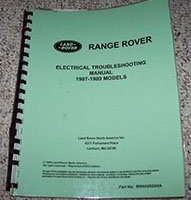 1987 Land Rover Range Rover Electrical Troubleshooting Manual