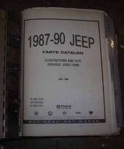 1990 Jeep Wrangler Mopar Parts Catalog Binder