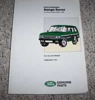 1988 Land Rover Range Rover Classic Parts Catalog