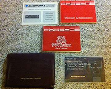 1987 Porsche 944, 944S & 944 Turbo Owner's Manual Set