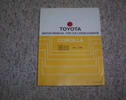 1988 Toyota Corolla Collision Repair Manual