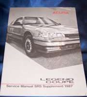 1987 Acura Legend Coupe SRS Supplement Manual