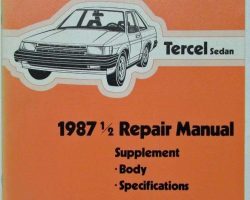 1987.5 Toyota Tercel Repair Manual Supplement