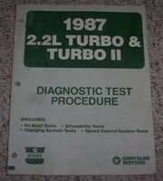 1987 Dodge 600 2.2L Turbo & Turbo II Engines Driveablity Test Procedures