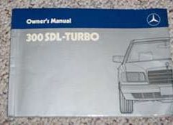 1987 Mercedes Benz 300SDL Turbo Owner's Manual