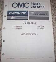 1987 Johnson Evinrude 70 HP Models Parts Catalog