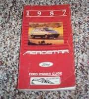 1987 Ford Aerostar Owner's Manual