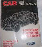 1987 Lincoln Town Car Powertrain, Lubrication & Maintnance Service Manual