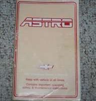 1987 Chevrolet Astro Owner's Manual