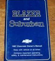 1987 Chevrolet Blazer, Suburban Owner's Manual
