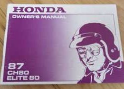 1987 Honda CH80 Elite 80 Scooter Owner's Manual
