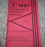 1987 Oldsmobile Cutlass Calais Owner's Manual