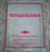 1987 Chevrolet Cavalier Owner's Manual