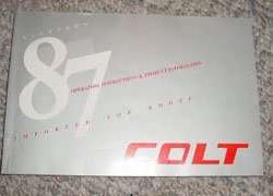1987 Dodge Colt Owner's Manual