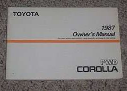1987 Toyota Corolla Owner's Manual