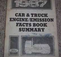 1987 Mercury Topaz Engine/Emission Facts Book Summary