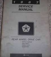 1987 Chrysler Fifth Avenue Shop Service Repair Manual