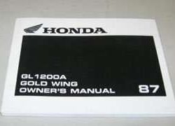 1987 Honda GL1200A Gold Wing Motorcycle Owner's Manual