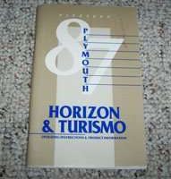1987 Plymouth Horizon & Turismo Owner's Manual