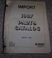 1987 Dodge Colt Import Mopar Parts Catalog Binder