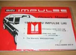 1987 Isuzu Impulse Owner's Manual