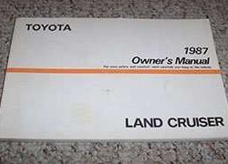1987 Toyota Land Cruiser Owner's Manual