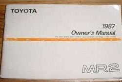 1987 Toyota MR2 Owner's Manual