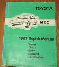 1987 Toyota MR2 Shop Service Repair Manual