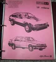 1986 Alfa Romeo GTV6 2.5 & Milano V6 2.5 Service Manual
