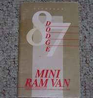 1987 Dodge Mini Ram Van Owner's Manual