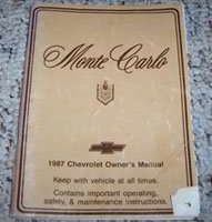 1987 Chevrolet Monte Carlo Owner's Manual