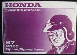 1987 Honda NQ50 Spree Scooter Owner's Manual