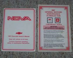 1987 Chevrolet Nova Owner's Manual Set