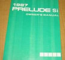 1987 Honda Prelude Si Owner's Manual
