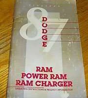 1987 Dodge Ram, Power Ram & Ramcharger Owner's Manual