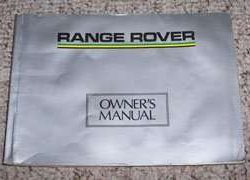 1987 Land Rover Range Rover Owner's Manual