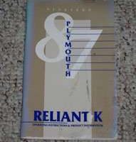 1987 Plymouth Reliant Owner's Manual