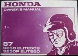 1987 Honda SE50 & SE50P Elite Scooter Owner's Manual