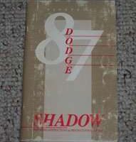 1987 Dodge Shadow Owner's Manual