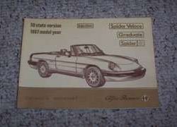 1987 Alfa Romeo Spider Veloce, Graduate, & Spider Owner's Manual