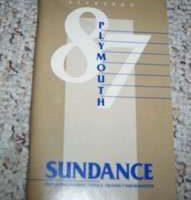 1987 Plymouth Sundance Owner's Manual