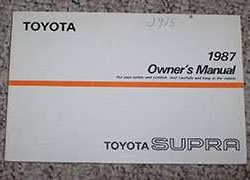 1987 Toyota Supra Owner's Manual