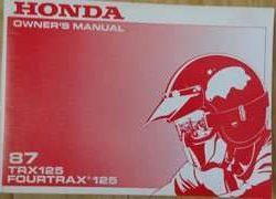 1987 Honda TRX125 Fourtrax 125 ATV Owner's Manual