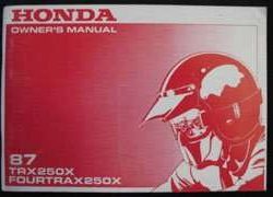 1987 Honda TRX250X Fourtrax 250X ATV Owner's Manual