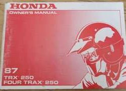 1987 Honda TRX250 Fourtrax 250 ATV Owner's Manual