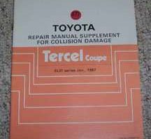 1987 Toyota Tercel Coupe Collision Damage Repair Manual Supplement