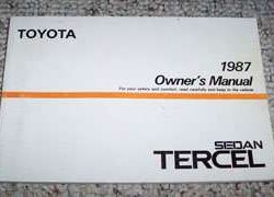 1987 Toyota Tercel Sedan Owner's Manual