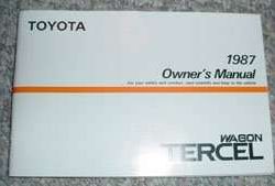 1987 Toyota Tercel Wagon Owner's Manual