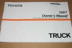 1987 Toyota Truck Owner's Manual